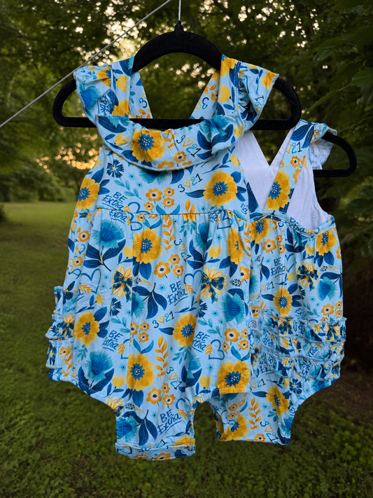 Be Extra Light Blue Bubble Tank Romper