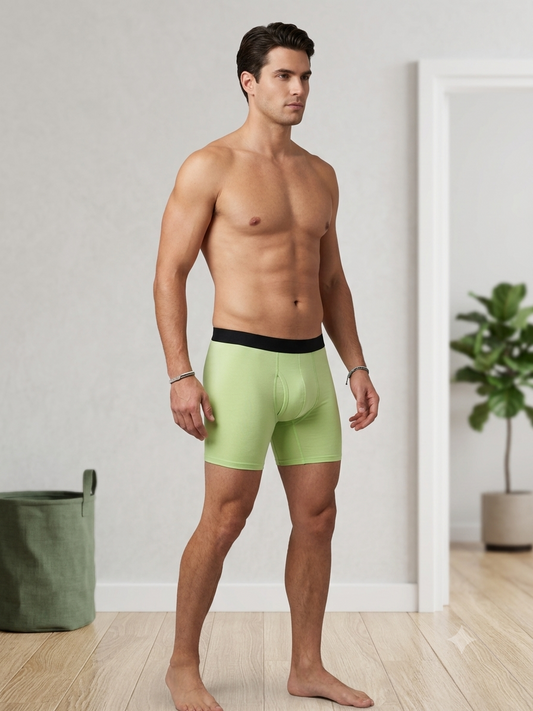 Men's Solid Green Boxer Briefs