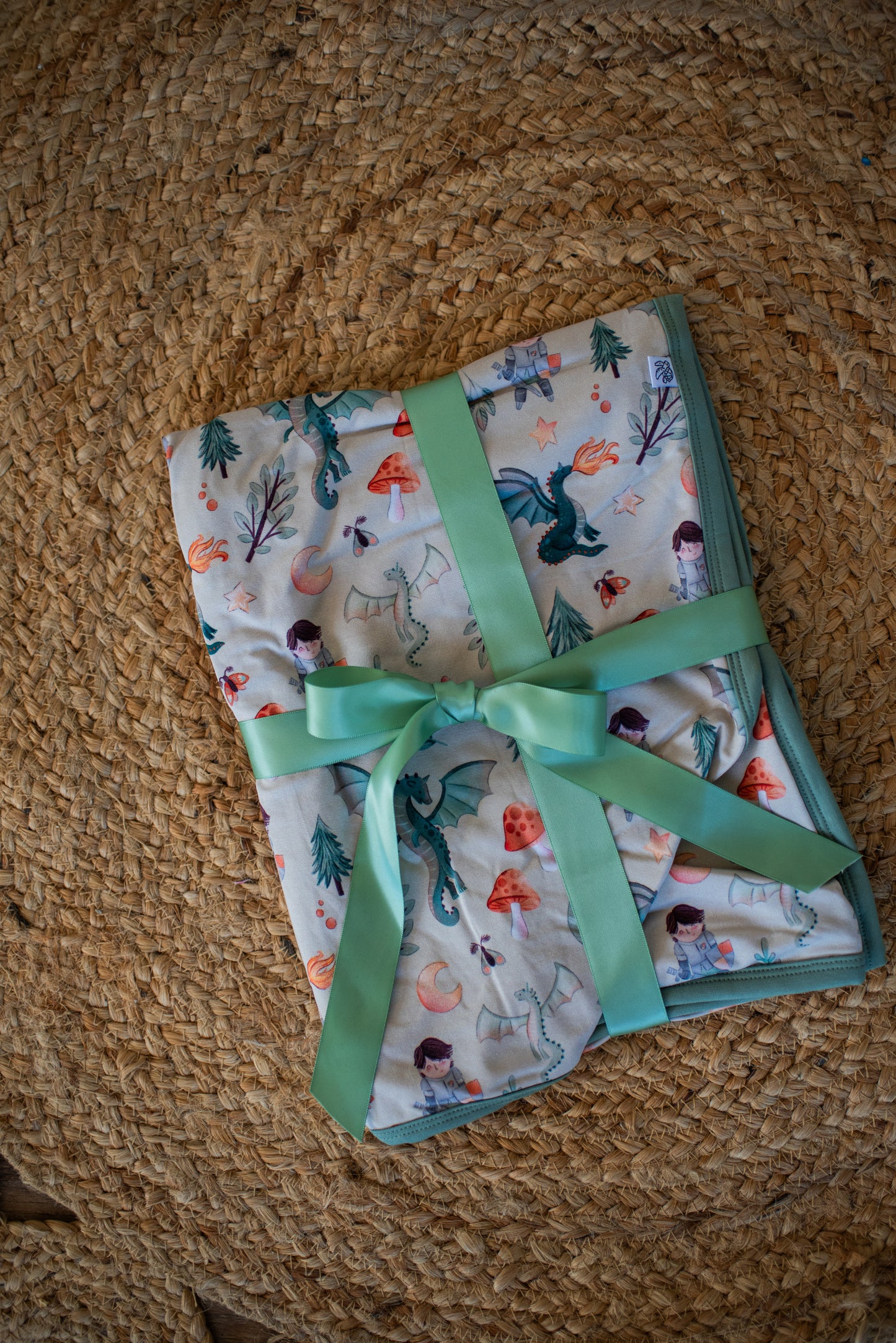 Whimsical Dragon Double Layer Mini Bamboo Blanket