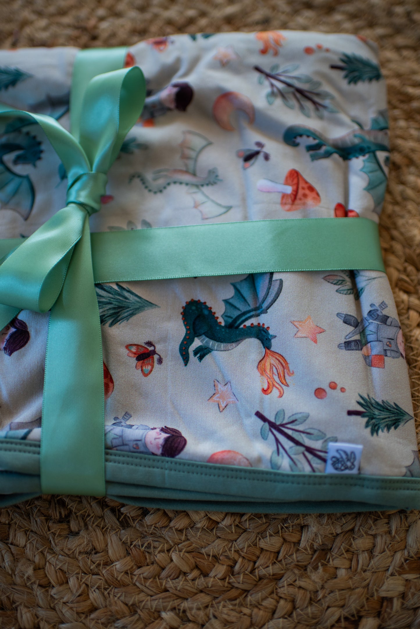 Whimsical Dragon Double Layer Mini Bamboo Blanket