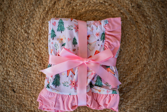 Whimsical Fairy Double Layer Mini Ruffle Bamboo Blanket