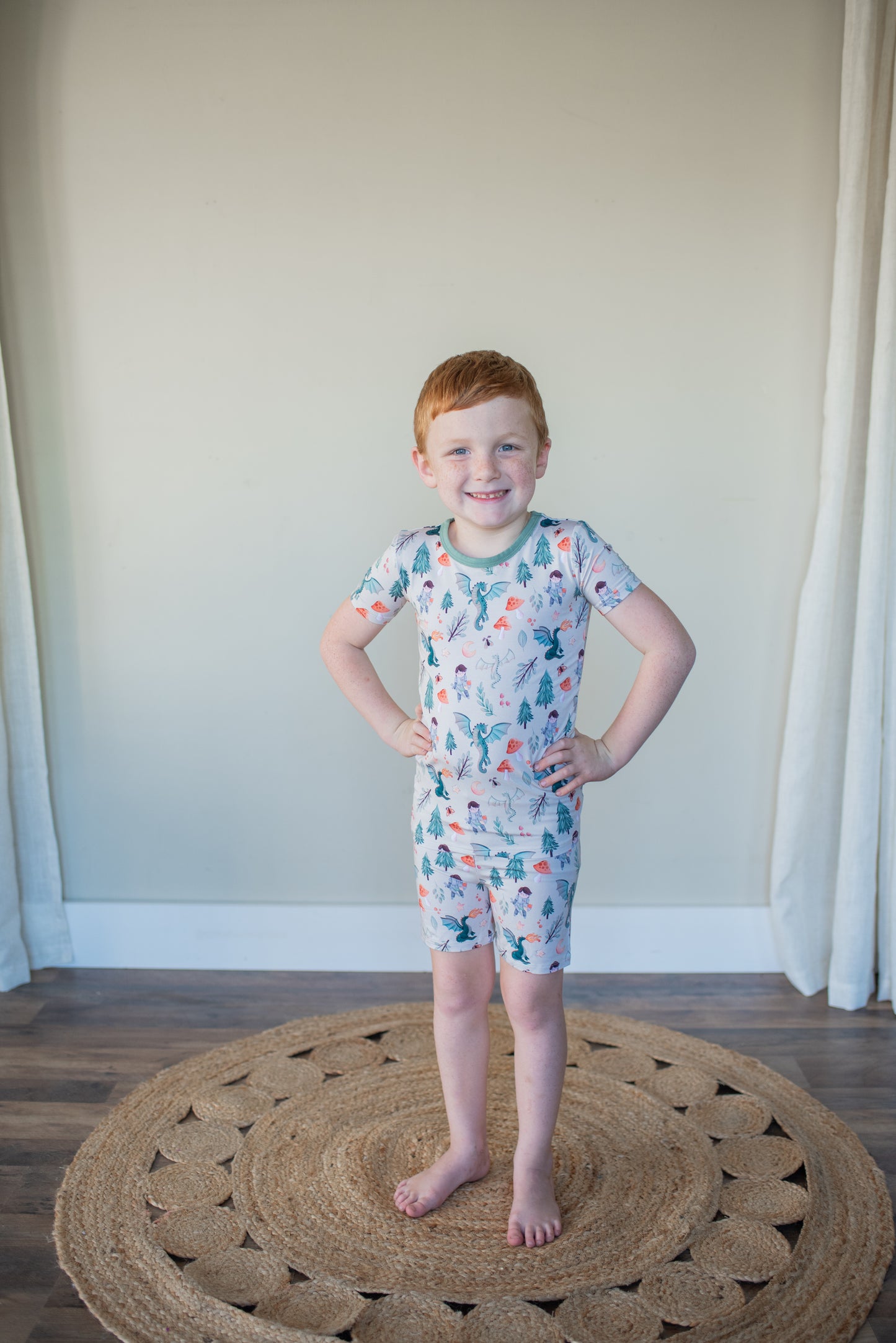 Whimsical Dragon Two-Piece Short Set